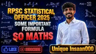 SO Math Formula Class  || Rpsc Statistical officer (सांख्यिकी अधिकारी) - 2025  ||
