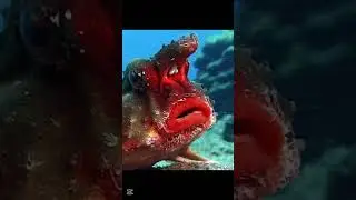 Red-Lipped Batfish  #facts #nature #oceanexploration  #shorts #youtubeshorts #foryou #fyp