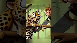 Smart Monkey & Leopard #monkey #Leopard #forest #naughty #funny #animals #tree #cute #kids #cartoon