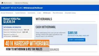 WALMART 401K HARDSHIP WITHDRAWAL WITH MERRILL LYNCH & IRS TAX RULES, CRD DISTRIBUTIONS APRIL 20