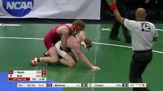 2018 NCAA Wrestling 165lbs: Chad Walsh (Rider) maj dec Gordon Wolf (Lehigh)
