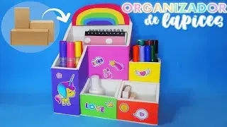 DIY Organizador de plumones hecho con cajas de carton recicladas