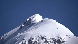 Trishul and Nanda Ghunti peaks still have lots of snow in late autumn, seen from Roopkund trek route