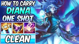 CLEAN ONE-SHOT DIANA MID CARRY S+ | New Build & Runes | Diamond Diana | League of Legends