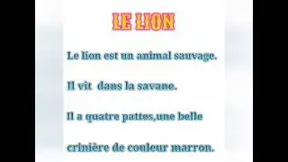 Description d'un animal sauvage : 