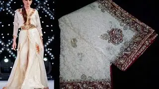 Vente MAJESTUEUX Sari Caftan blanc 3aroussa, mnebbet t9il - LIVRAISON MONDE