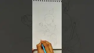 Gokulashtami/Janmashtami special Drawing of cute little krishna eating makhan/cute Krishna drawing