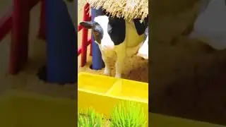 DIY tractor Farm Diorama with house for cow, fish pond & Cow shed-woodworking | mini hand pump #28 |
