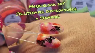 Dipping Powder Marblelook & Stamping mit Produkten von @dipdrip_dippingpowder #nails #nailtutorial