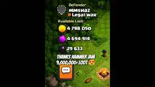 Highest Loot in Clash History😱 - 9,000,000+ Loot in Clash of Clans | @JudoSloth #clashofclans #coc