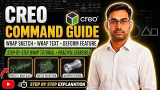 Creo Wrap Command Tutorial | How to Wrap Sketch & Text in Creo Parametric