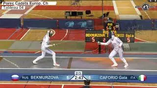 2020 xx T04 02 F E Individual Porec CRO ZC Cadets PODIUM CAFORIO ITA vs BEKMURZOVA RUS