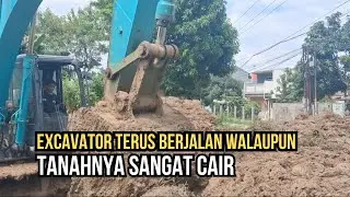 MANTAP ❗️ MANG JAMAR MEMBUAT TUMPUKAN GUNUNG DENGAN TANAH YANG CAIR | EXCAVATOR TERUS BERJALAN