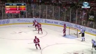 Hockey IQ -Danny DeKeyser defends the empty net after his giveaway