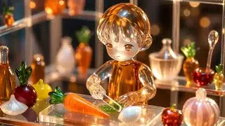 A Cozy Glass Doll Cooking a Warm Autumn Meal | Relaxing ASMR Tiny Glass Kitchen Cooking | 癒しの料理 ASMR