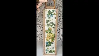 Grapes Vine Decoupage Wine Bottle Carrier  Jute Tote Gift Bag