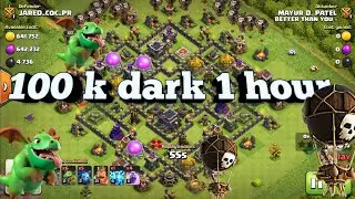 Farming 100K Dark Elixir in 1 hour?! | TH9 Attack Strategies