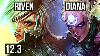 RIVEN vs DIANA (TOP) | 10/0/3, 3.1M mastery, Legendary, 600+ games | BR Master | 12.3
