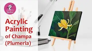 Acrylic painting of champa flower | Plumeria | Easy flower painting | Step by step acrylic painting