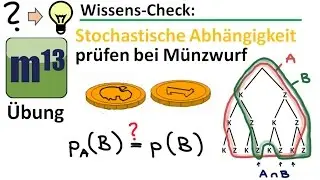Stochastische Abhängigkeit bei Münzwurf prüfen, bedingte Wahrscheinlichkeit [Übung]