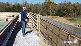 Double Pool Project - Retaining Wall Interior Support | #poolguys