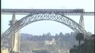 Comboio na Ponte Maria Pia e Terminal da Alfandega com vagões HD