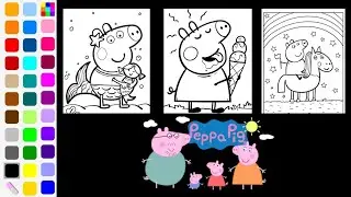 Peppa Pig Coloring Book | 11 Coloring Pages | Digital Painting | Peppa Mermaid Summer Fun