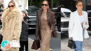 Jennifer Lopez Styles a Rare Herm&egrave;s Birkin Bag With a Plunging Black Dress for a Daytime Vintage Sho