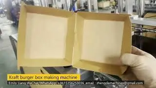 paper lunch box making machine kraft water oil proof burger box erecting machine