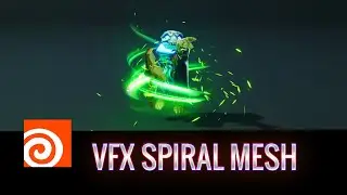 VFX Healing Spell Spiral Mesh - Houdini