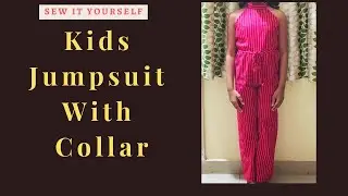 DIY kids Jumpsuit cutting and stithing // 9-10 year old girls  dress full tutorial