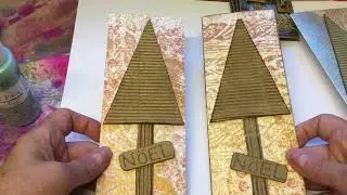 More Gelli print Rustic Christmas cards & ATC&rsquo;s-#100thingschallenge - number 30