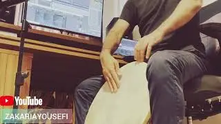 Frame Drum Improvisation in home studio with electronic instruments, بداهه نوازی بندیر