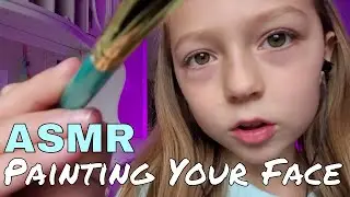 ASMR Painting Your Face for a Party 🖌️ (SOFT WHISPERS and FACE BRUSHING)
