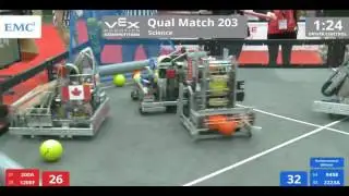 VEX Worlds 2016 - VRC High School - Science - Qual 203 (200A 1200F) 234 vs 167 (9458 2223A)