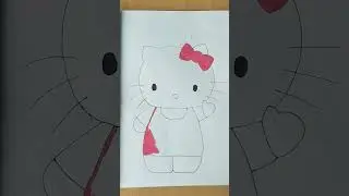 How to draw hello kitty #drawing #art#painting #coloring #short #viral #simple