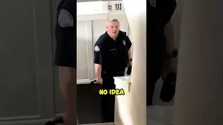 Cop's Hilarious Reaction to Surprise by Wife - Caught on Camera 😂 #shorts