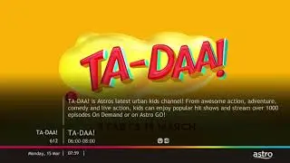 TA-DAA Kids Channel FIRST Launch on ASTRO 15.3.2021