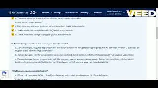 Go Transcript Turkish test answers