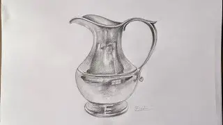 How to draw a steel jug step by step | Still life drawing