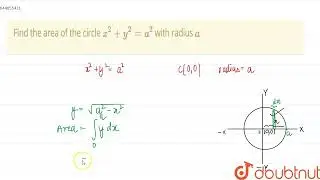 Find the area of the circle x^2+y^2=a^2 with radius a | 12 | APPLICATIONS OF INTEGRALS | MATHS |...