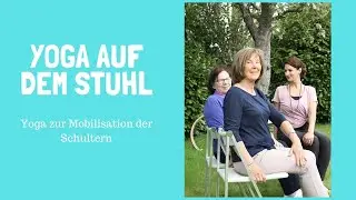 Yoga auf dem Stuhl f&uuml;r Senioren. Schmerzfreie Schultern. B&uuml;royoga