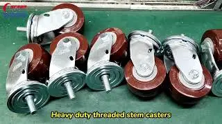 Heavy duty threaded stem casters 4 inch polyurethane wheel swivel caster #casters #casterwheel