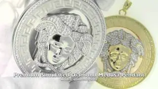 Premium Simulated Diamond Medusa Pendant