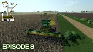 Работаем на двух комбайнах одновременно &mdash; MN Millennial Farms &mdash; Эпизод 8 &mdash; FS19