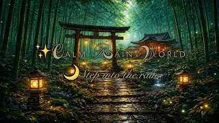 🍃⛩️ Forest Shrine Rain for Deep Sleep | Peaceful Japanese ASMR