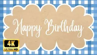 Happy Birthday Background Blue 1 Hour | Blue Minimalistic Screensaver For TV | 4K video No Sound