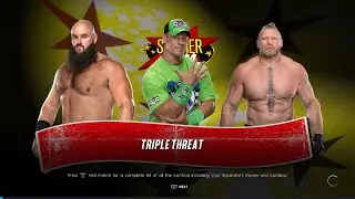 FULL MATCH - John Cena vs Brock Lesnar vs Braun Strowman SUMMERSLAM - WWE 2K22