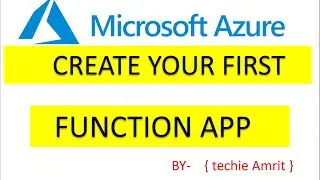 Azure Function App |create first App here