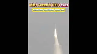 China's commercial CERES-1 rocket launches satellites from sea#fyp #fypシ#rocket ＃satellites